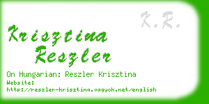 krisztina reszler business card